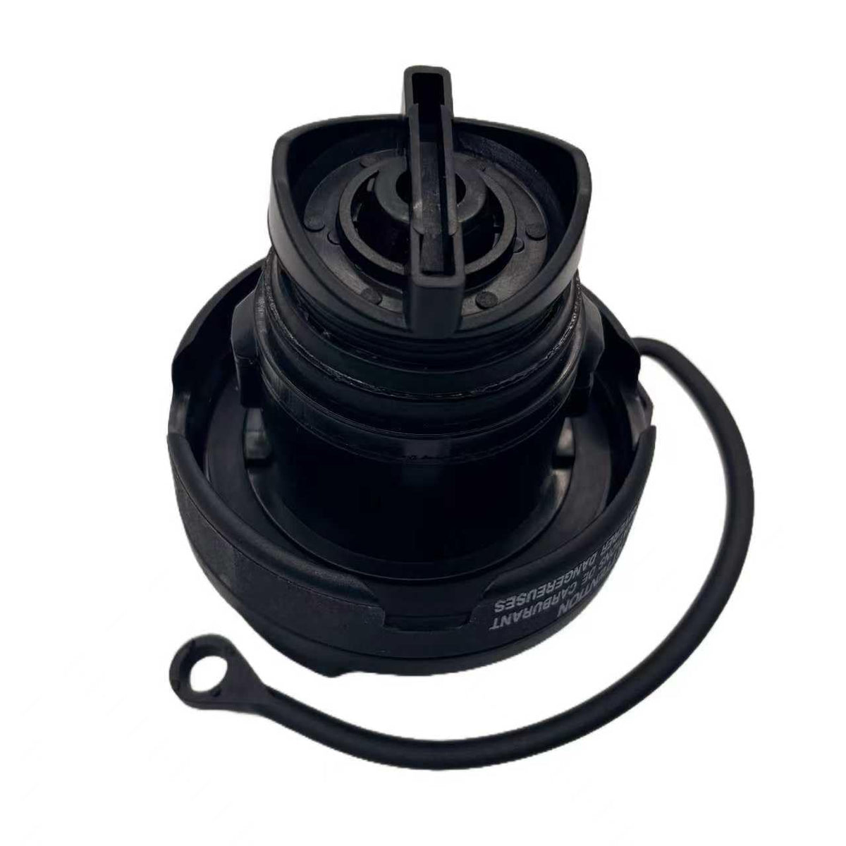 YUESHAN gas cap front view showing OEM fit and clear markings for correct replacement