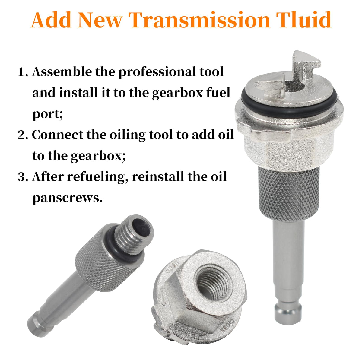Yuesstloo assembled on gearbox demonstrating secure fit and cleaner fluid change