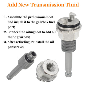 Yuesstloo assembled on gearbox demonstrating secure fit and cleaner fluid change