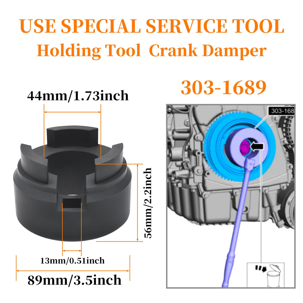 Yuesstloo balance shaft preload tool beside ruler showing correct scale