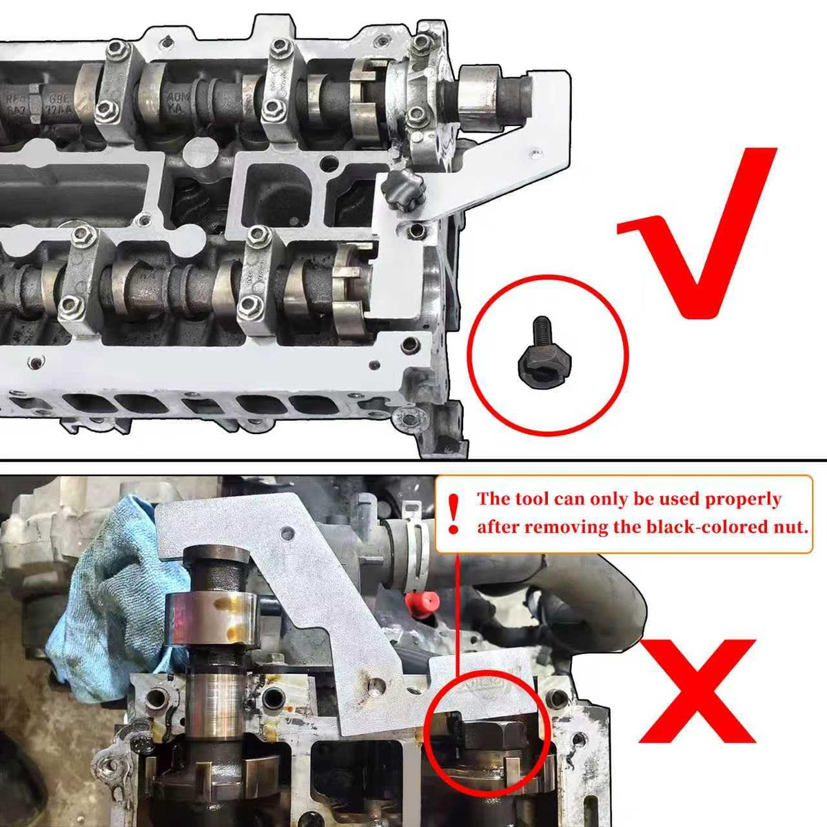 Yuesstloo camshaft alignment tool detail highlighting precision machining for correct cam phasing
