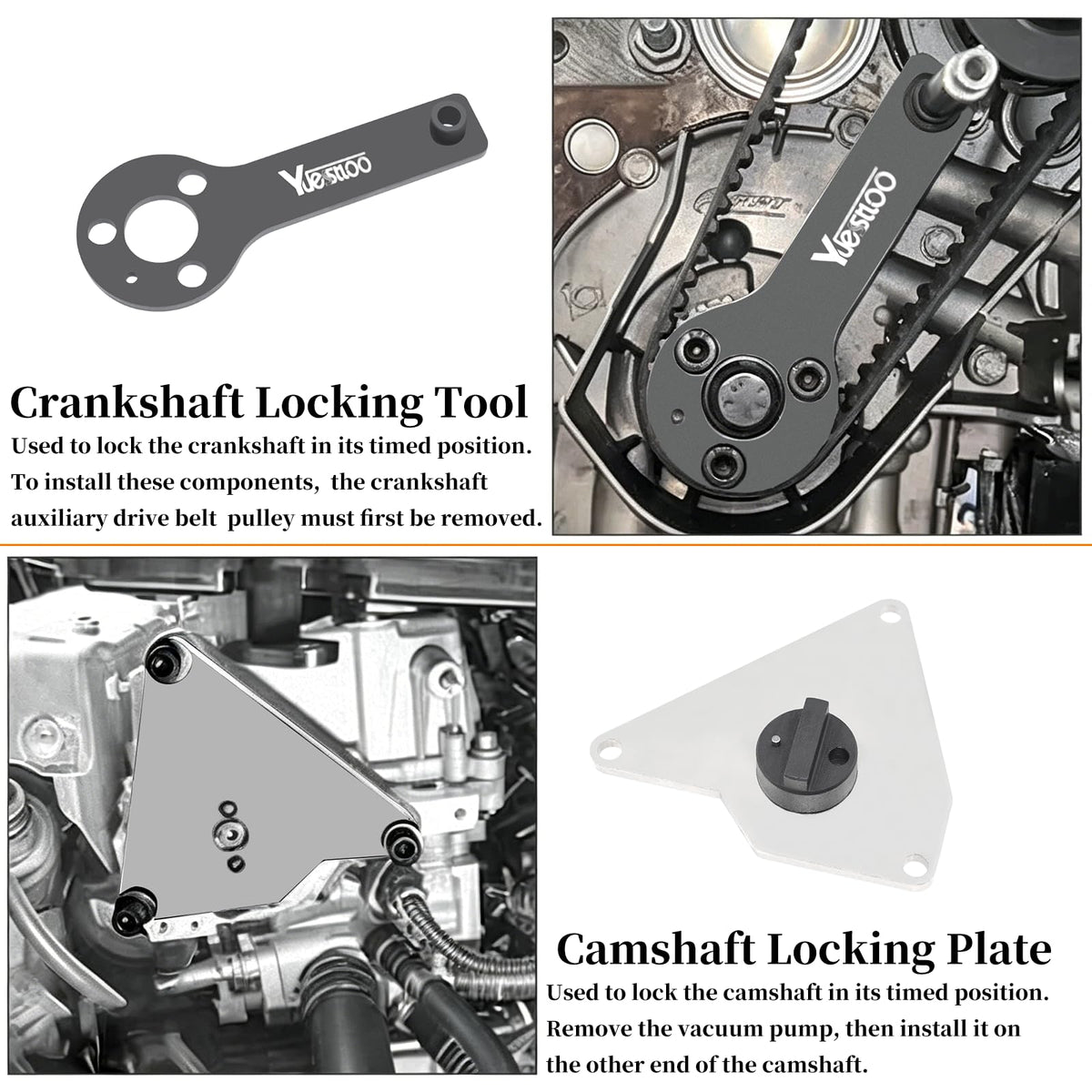Yuesstloo camshaft hold tools detail illustrating snug OEM-style contact