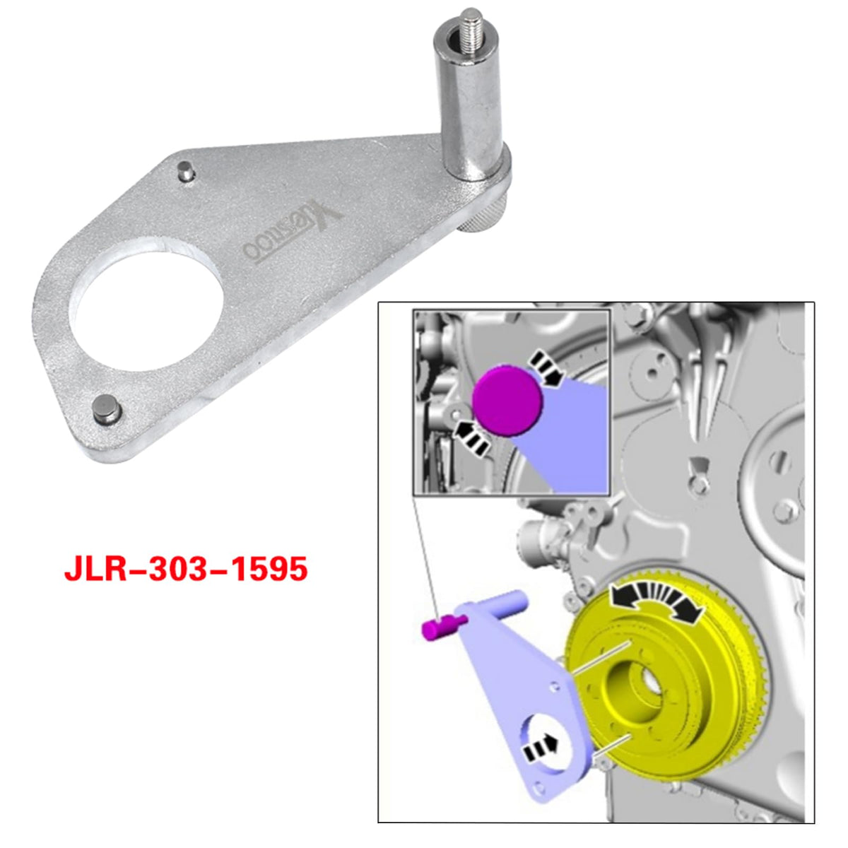 Yuesstloo two camshaft locking tools showing size options for fitment accuracy