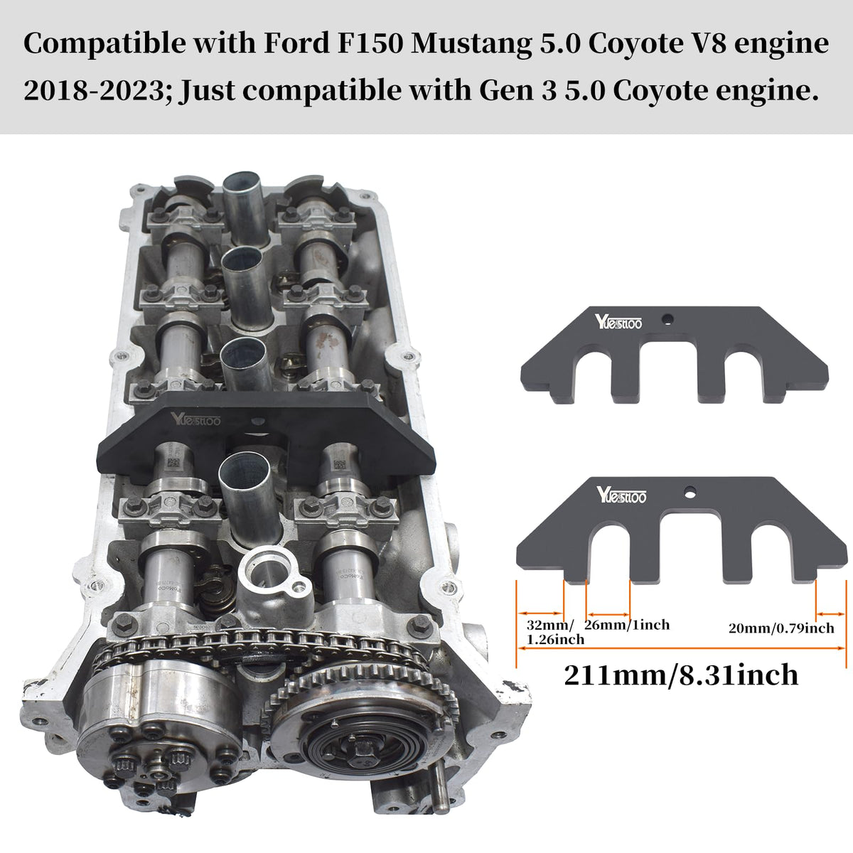 Yuesstloo detailed view of crankshaft positioning tool illustrating robust TDC locking