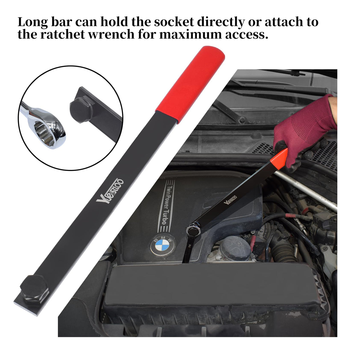 Yuesstloo crowfoot wrenches and adapters for awkward-angle access