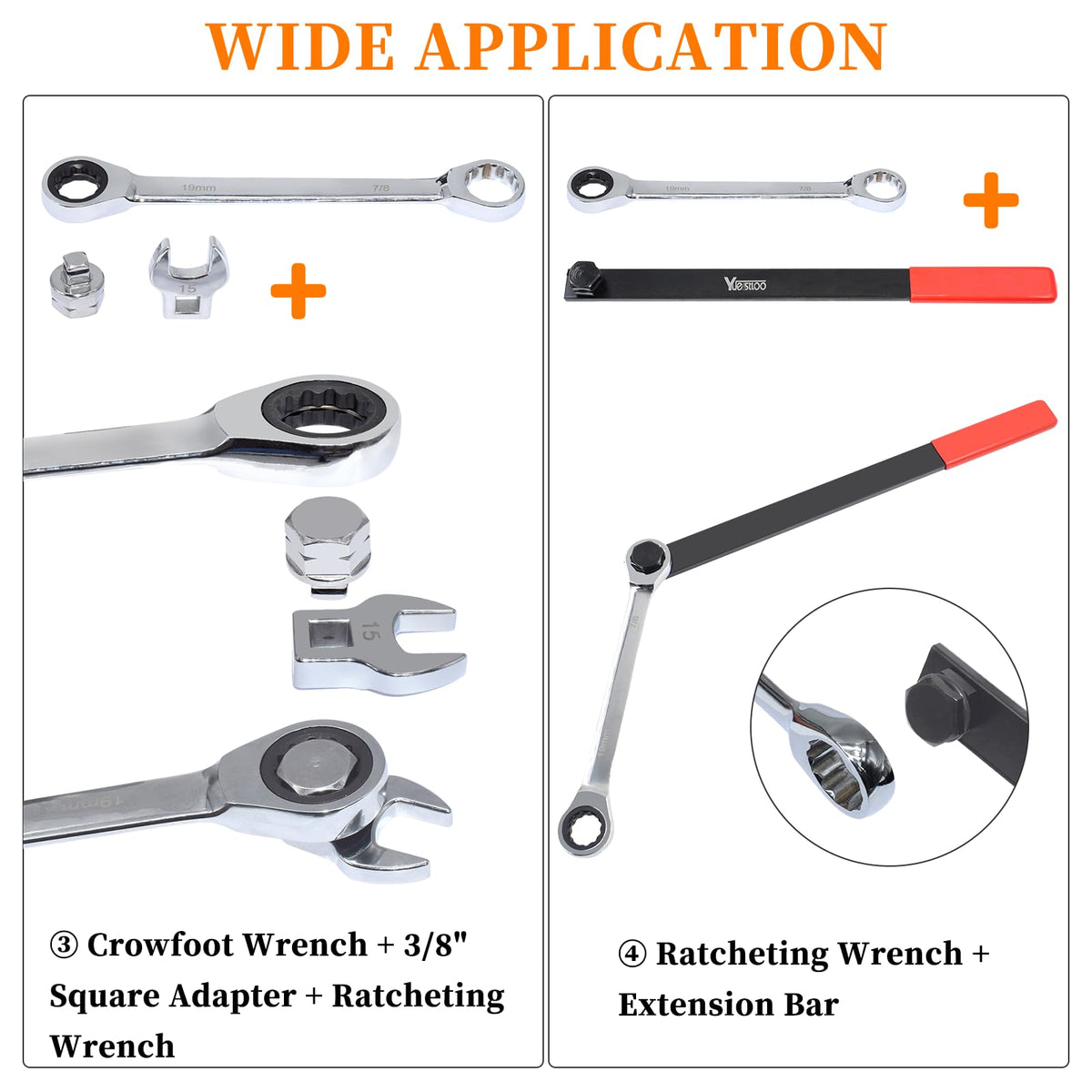 Yuesstloo extension bar attached to socket reaching recessed tensioner pulley