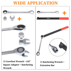 Yuesstloo extension bar attached to socket reaching recessed tensioner pulley