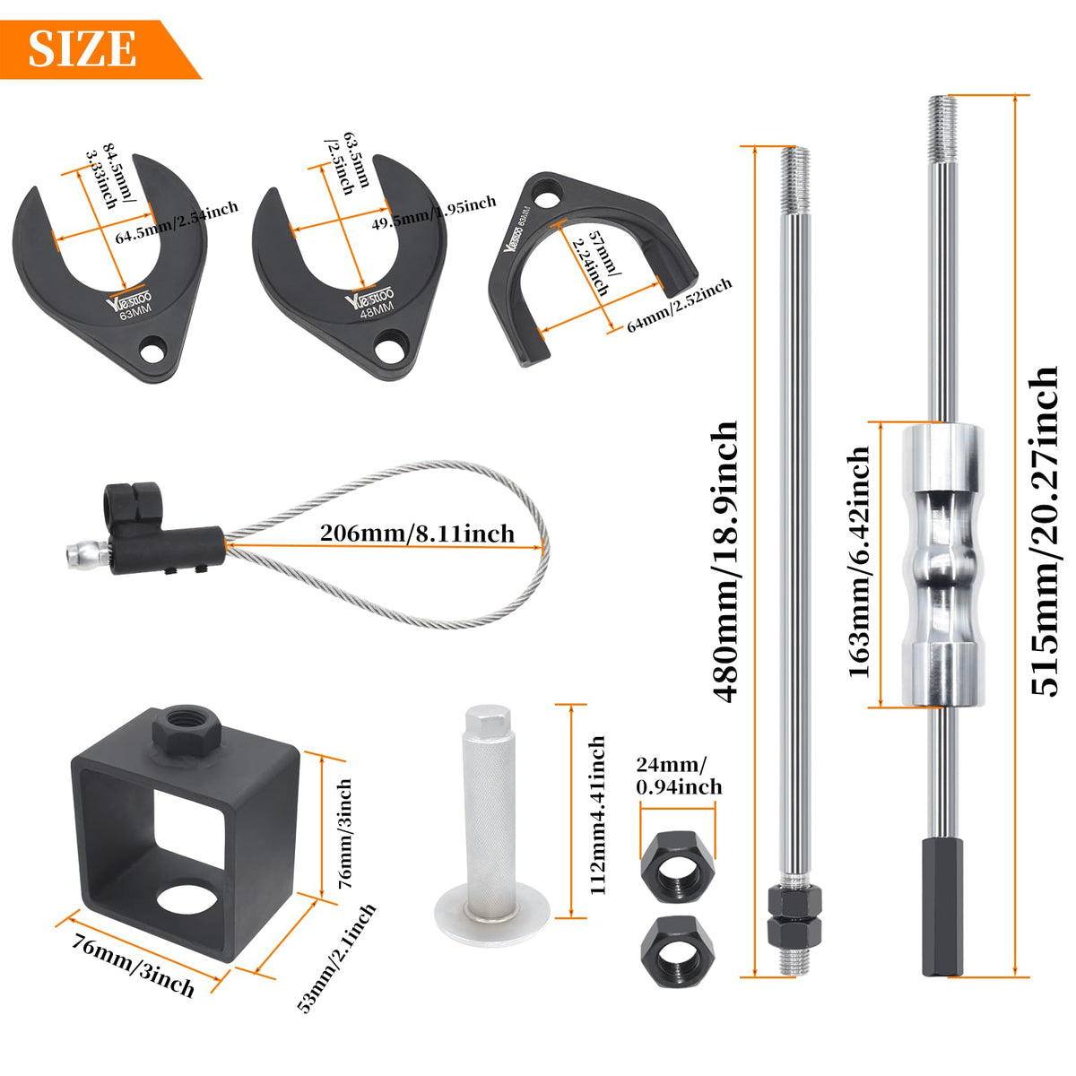 Yuesstloo extension rod detail enabling reach in tight, hard-to-access areas