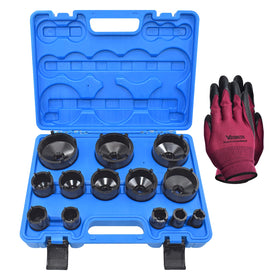 Yuesstloo front case showing organized 13-piece socket set for quick selection