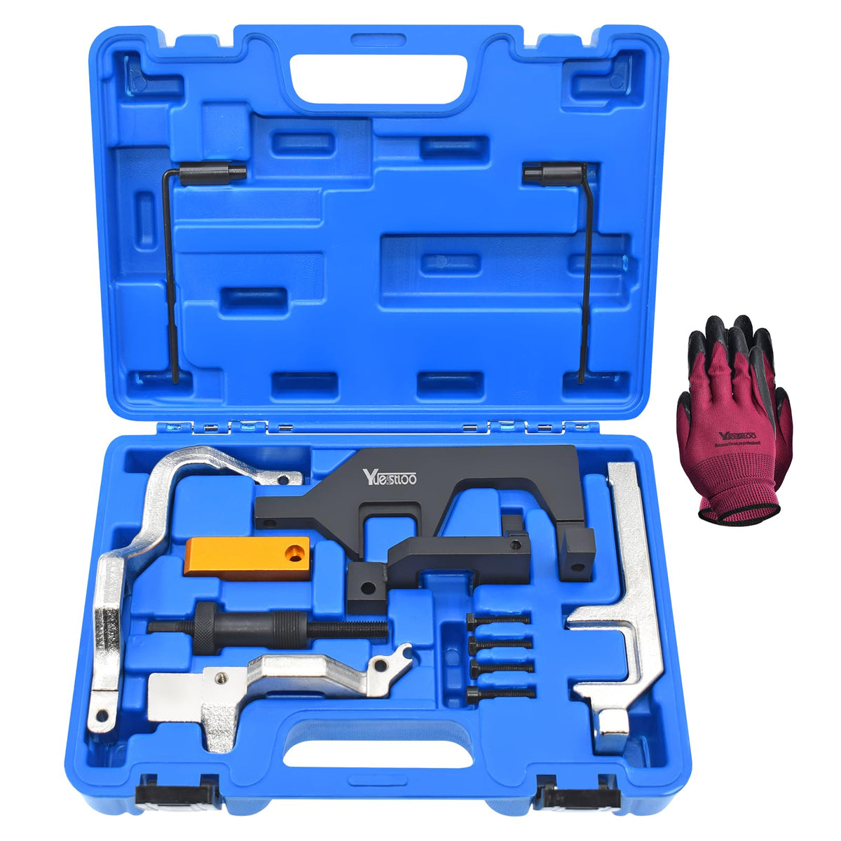 Yuesstloo timing tool kit front case showing organized tools and quick access benefit