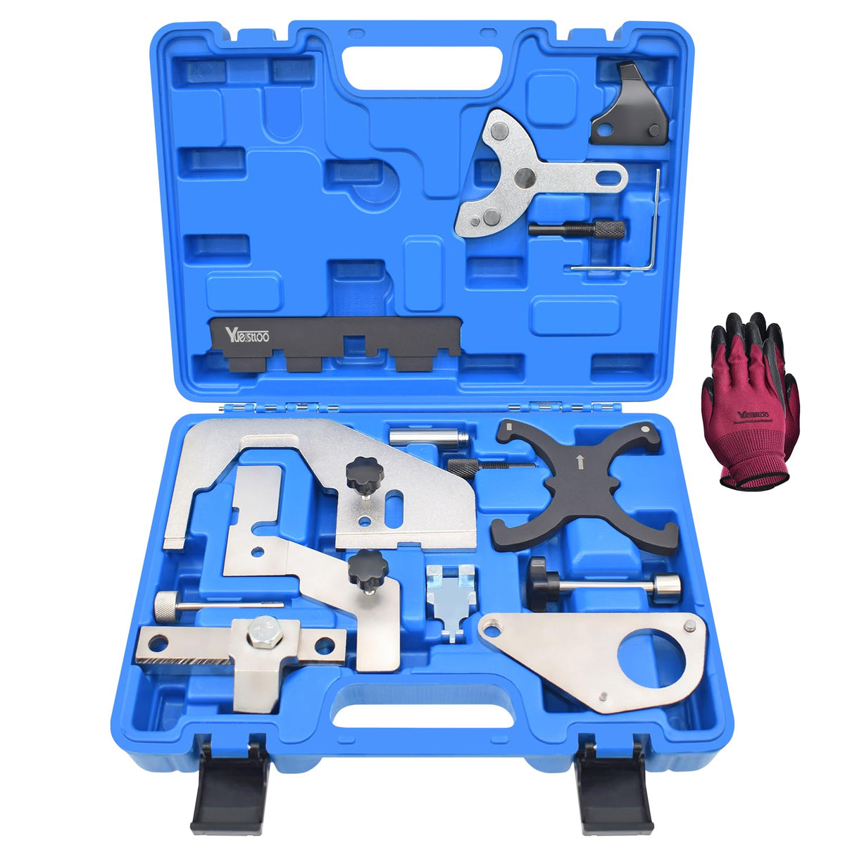 Yuesstloo front case layout showing organized timing tools and quick access