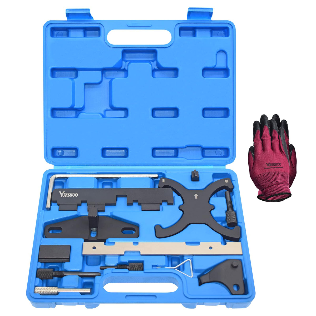 Yuesstloo front case open showing organized timing tools for quick access and portability