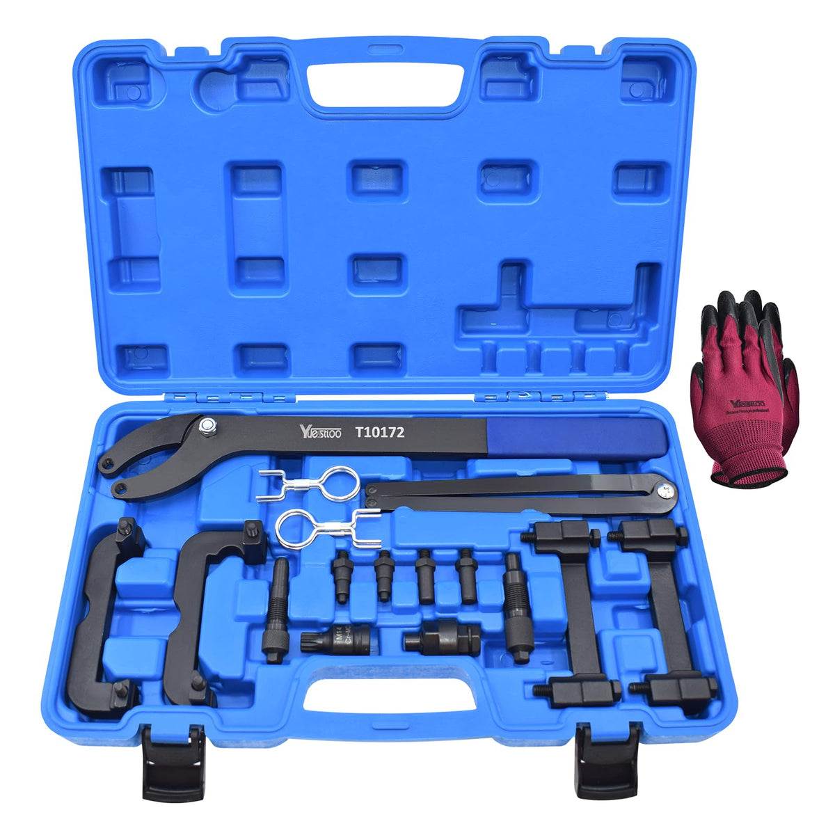 Yuesstloo front case open showing organized timing tools for quick access