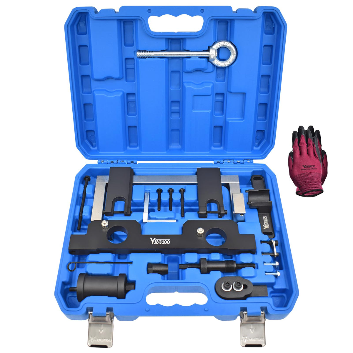 Yuesstloo front case open showing organized timing tool set for fast access