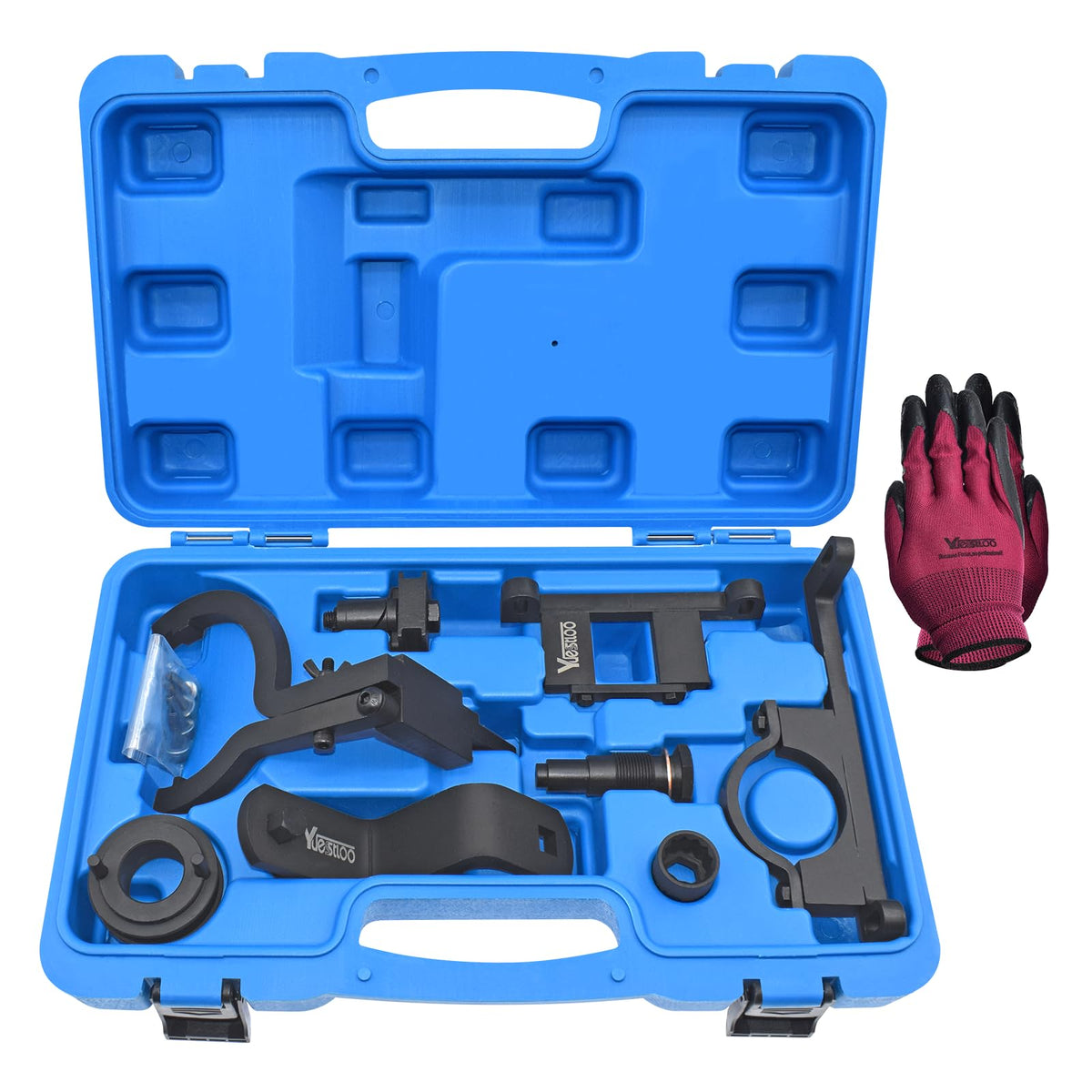 Yuesstloo branded carry case open showing organized tool layout and quick transport benefit