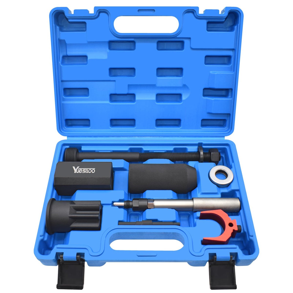 Yuesstloo front packaging showing full injector toolset and benefit of organized storage
