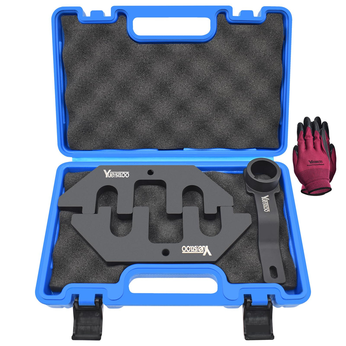 Yuesstloo front view of timing tool kit case showing compact storage and portability