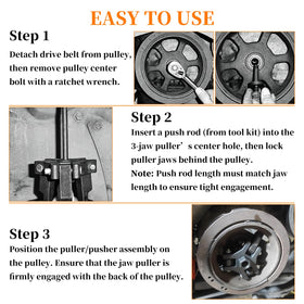 Yuesstloo kit in use on engine demonstrating safe removal without radiator removal