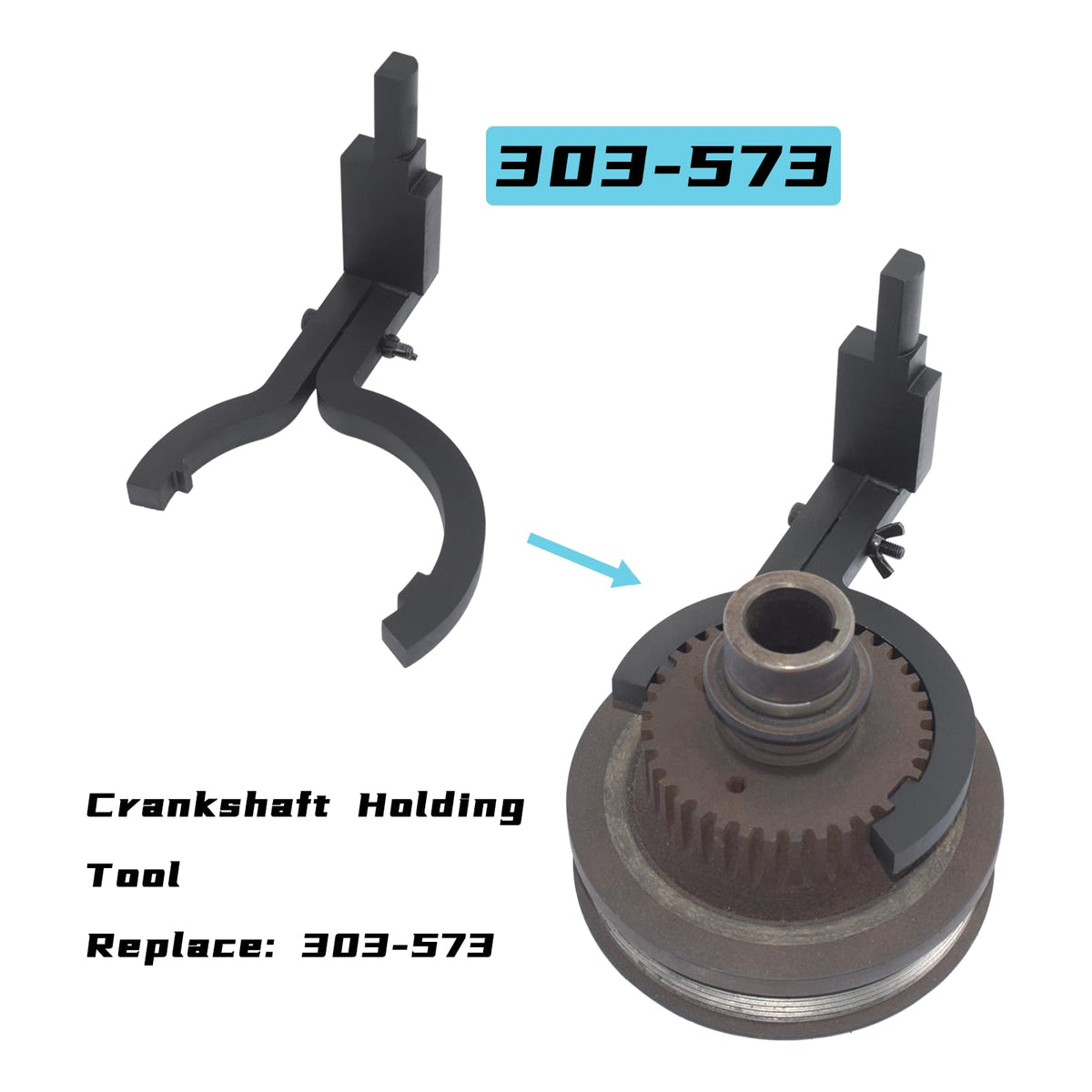 Yuesstloo camshaft locking bracket detail demonstrating secure engine positioning during service