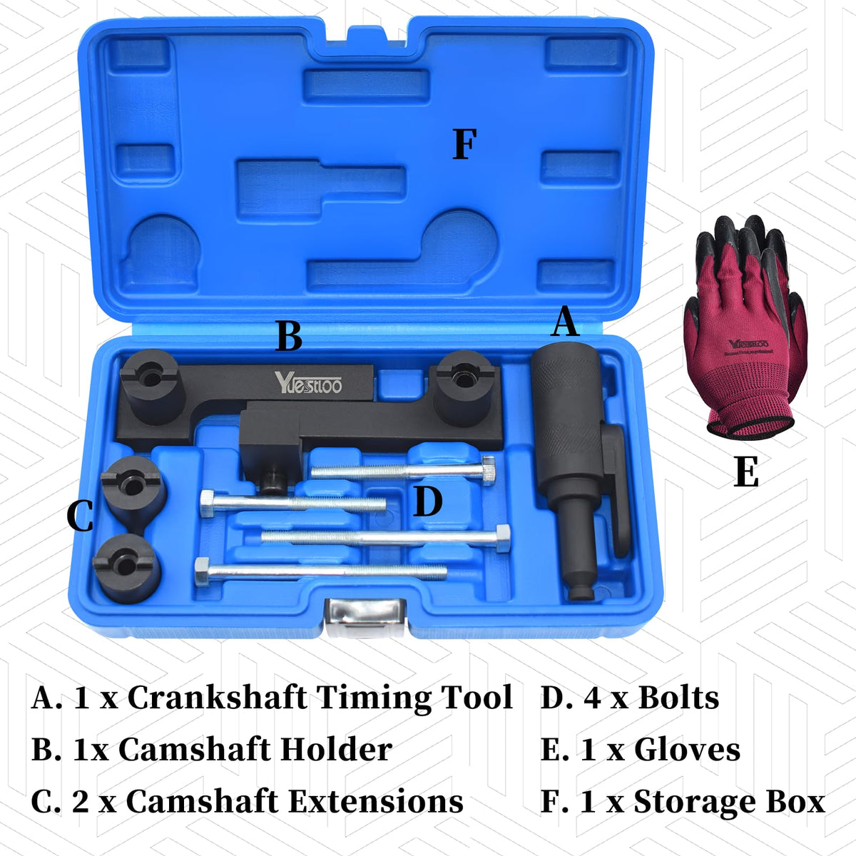 Yuesstloo kit packaged with gloves showing convenience and clean handling