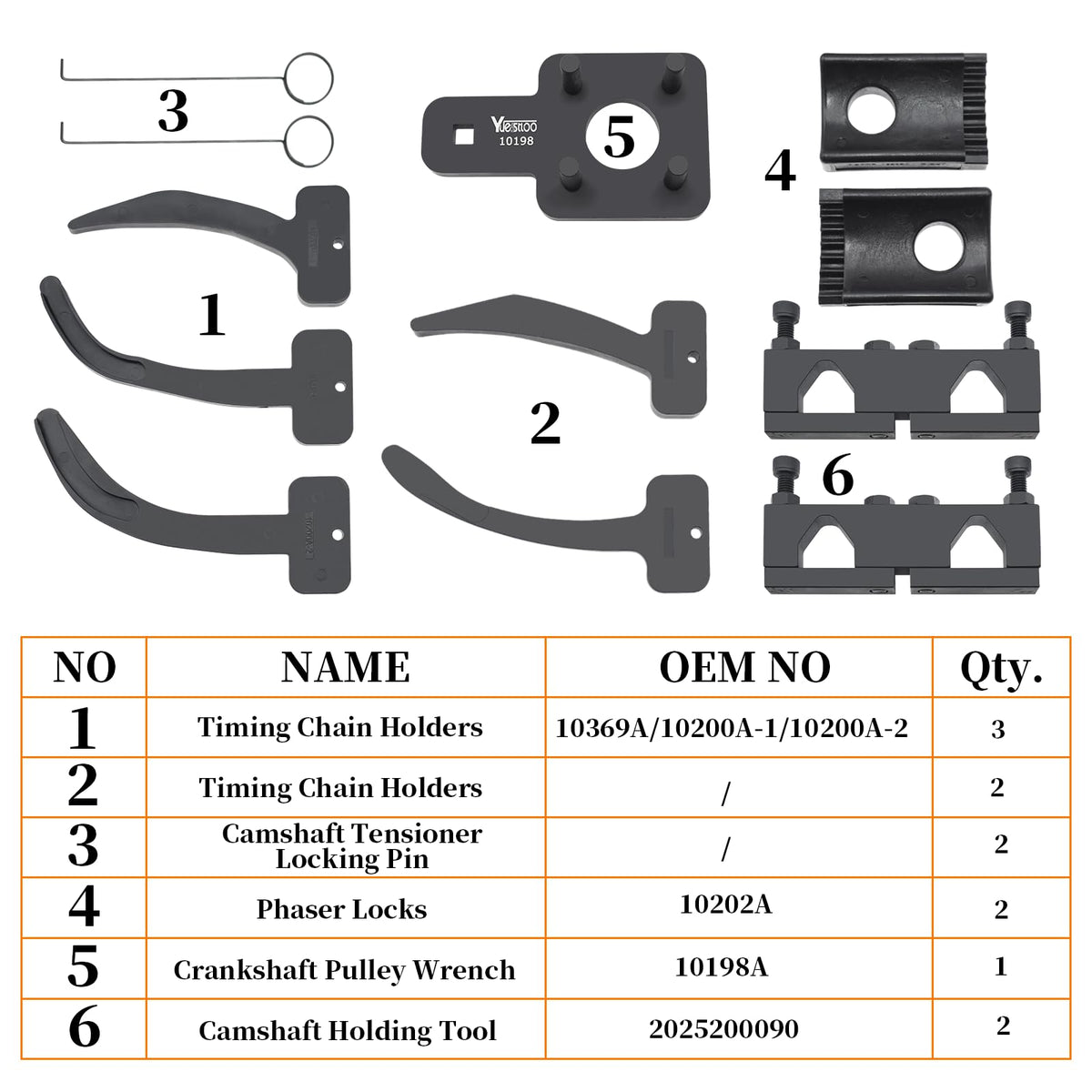 Yuesstloo phaser locks and pins detail showing precise camshaft positioning benefit