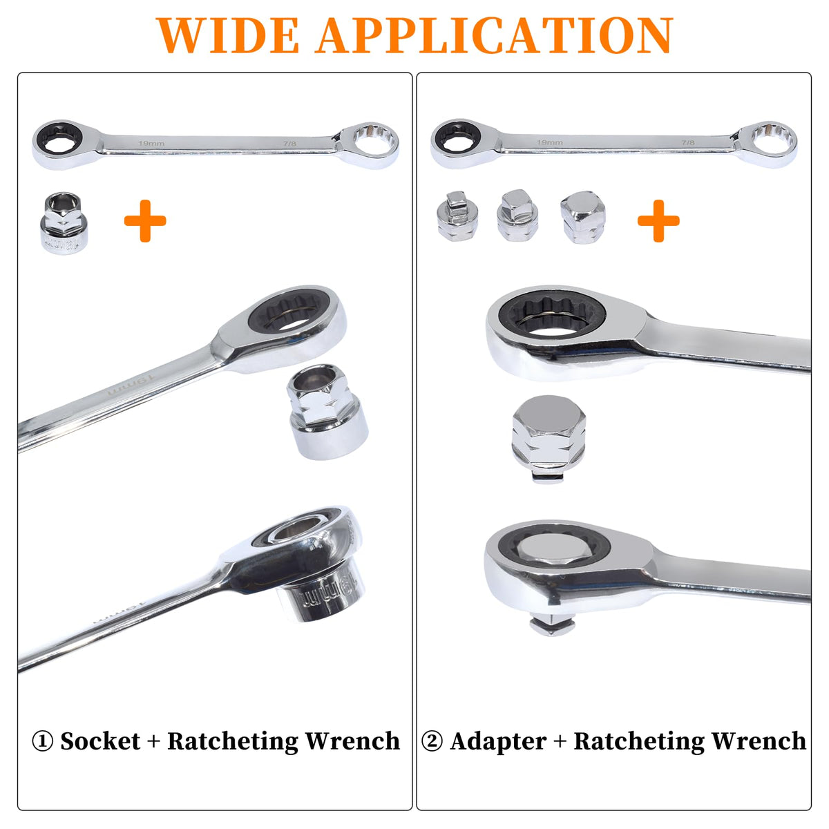 Yuesstloo ratchet wrench detail showing ratcheting action for controlled torque