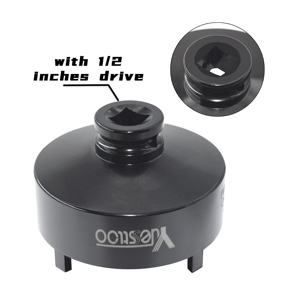 Yuesstloo socket engaged on an axle nut demonstrating secure fit during removal