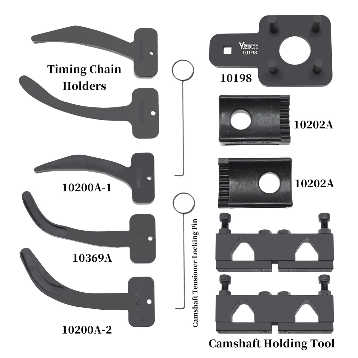 Yuesstloo timing chain holders close-up demonstrating secure chain stabilization benefit