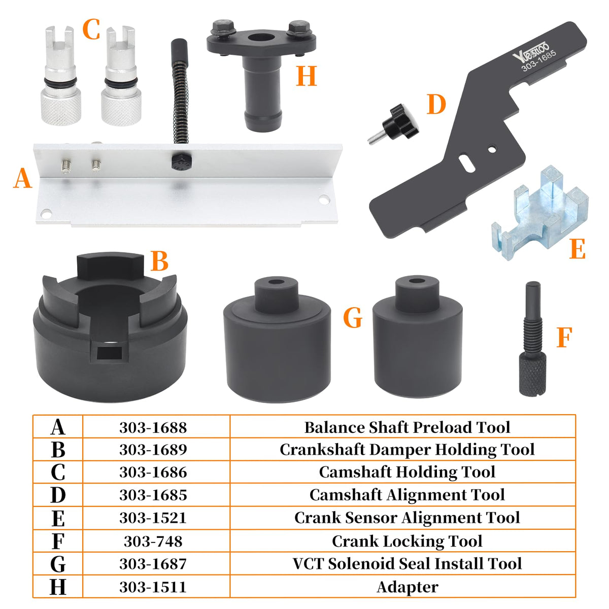 Yuesstloo camshaft pin close-up showing precise fit and durable finish