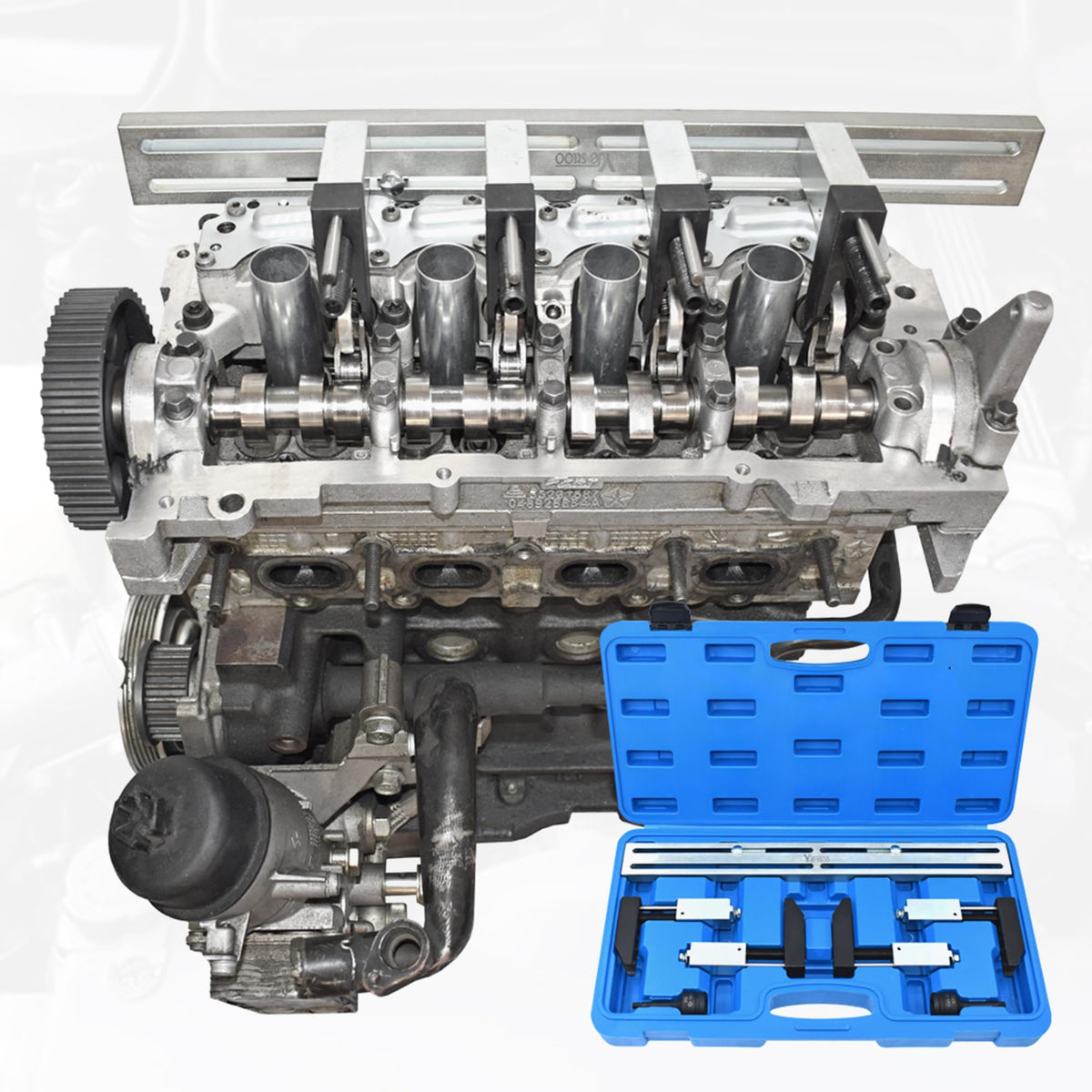 Yuesstloo compressor in use on a Fiat MultiAir engine showing safe removal