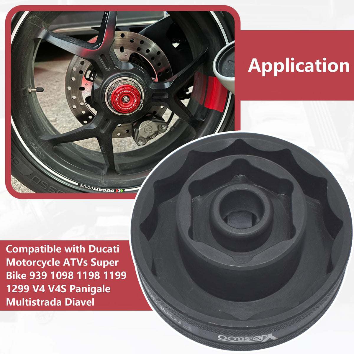 Yuesstloo attached to 1/2-inch drive ratchet for high-leverage use