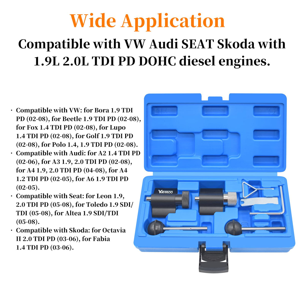 Yuesstloo full tool kit staged in garage for professional timing and maintenance work