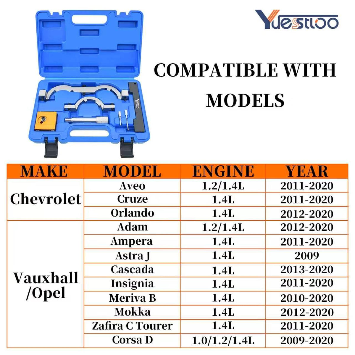 Yuesstloo tools layout open case with organized slots for faster workflow