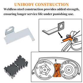 Yuesstloo tools next to gloves showing scale and ready-to-use workshop protection