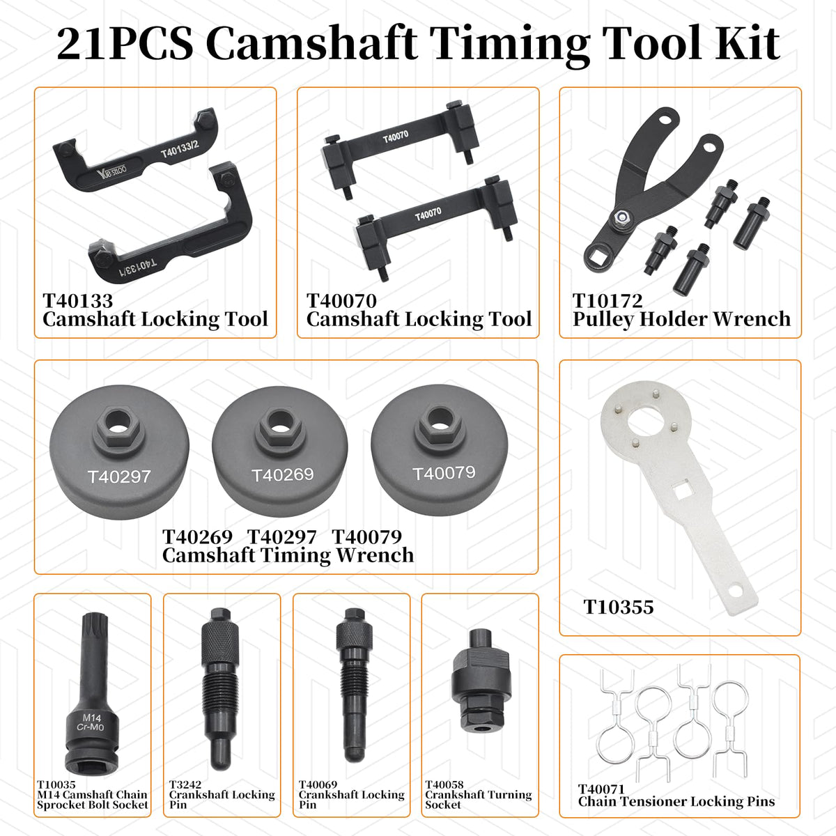 Yuesstloo toolset spread close-up displaying hardened steel pieces for precise alignment