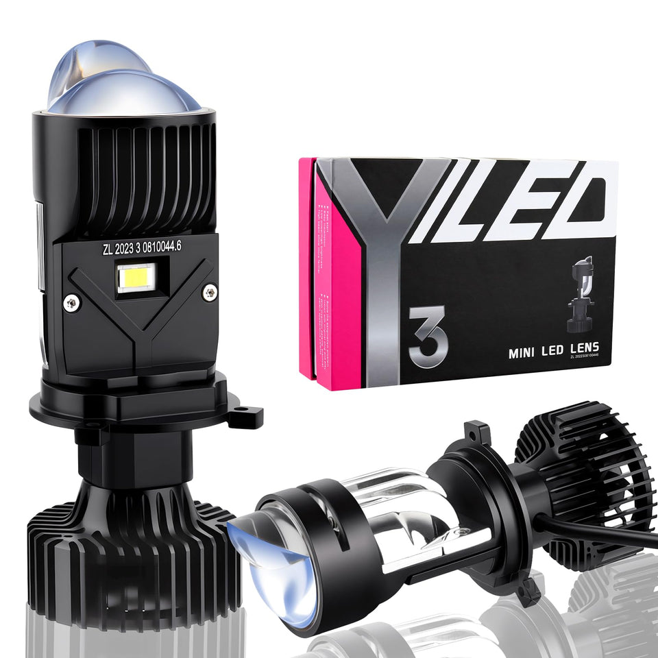 YUFANYA front view of Y3-H4 bulb showing compact plug-and-play design benefit