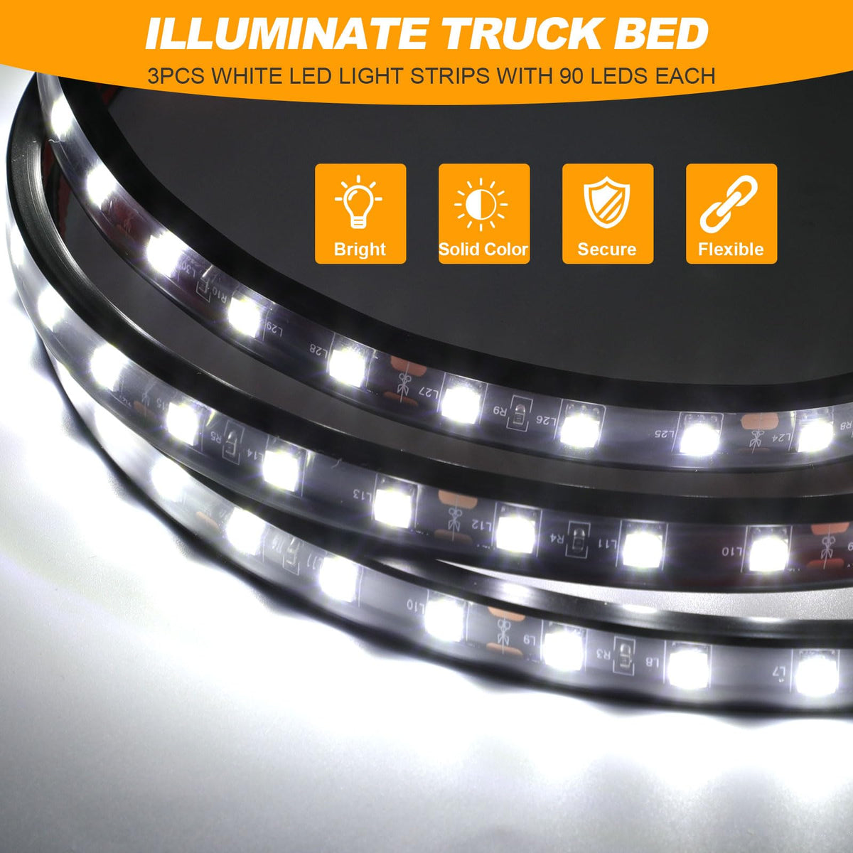 YUGUANG close-up of dense LED array highlighting bright cool-white light output