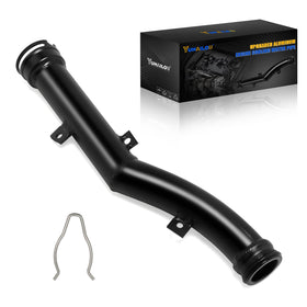 YUHAILOU front view of aluminum coolant pipe showing direct-fit design and durability