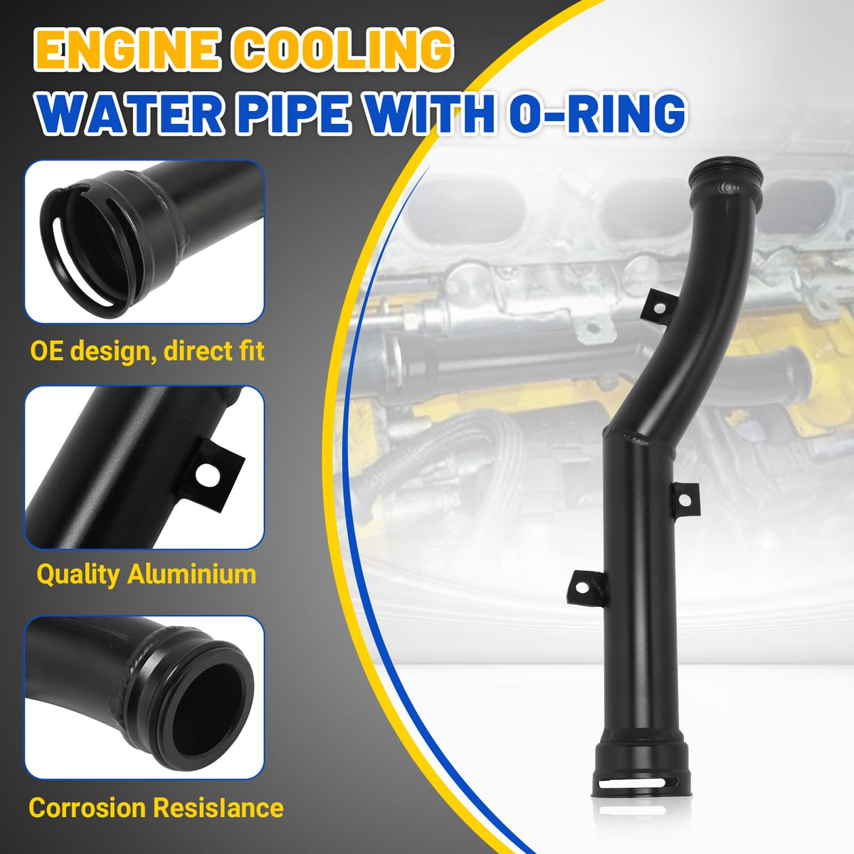 YUHAILOU pipe installed under Mini Cooper hood demonstrating correct fitment