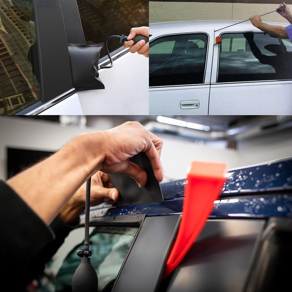 Yuheybe tools in use accessing car door showing safe retrieval