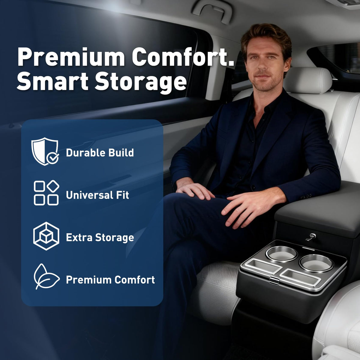 YUKGAMS installed in family vehicle interior showing tidy cabin and travel convenience benefit