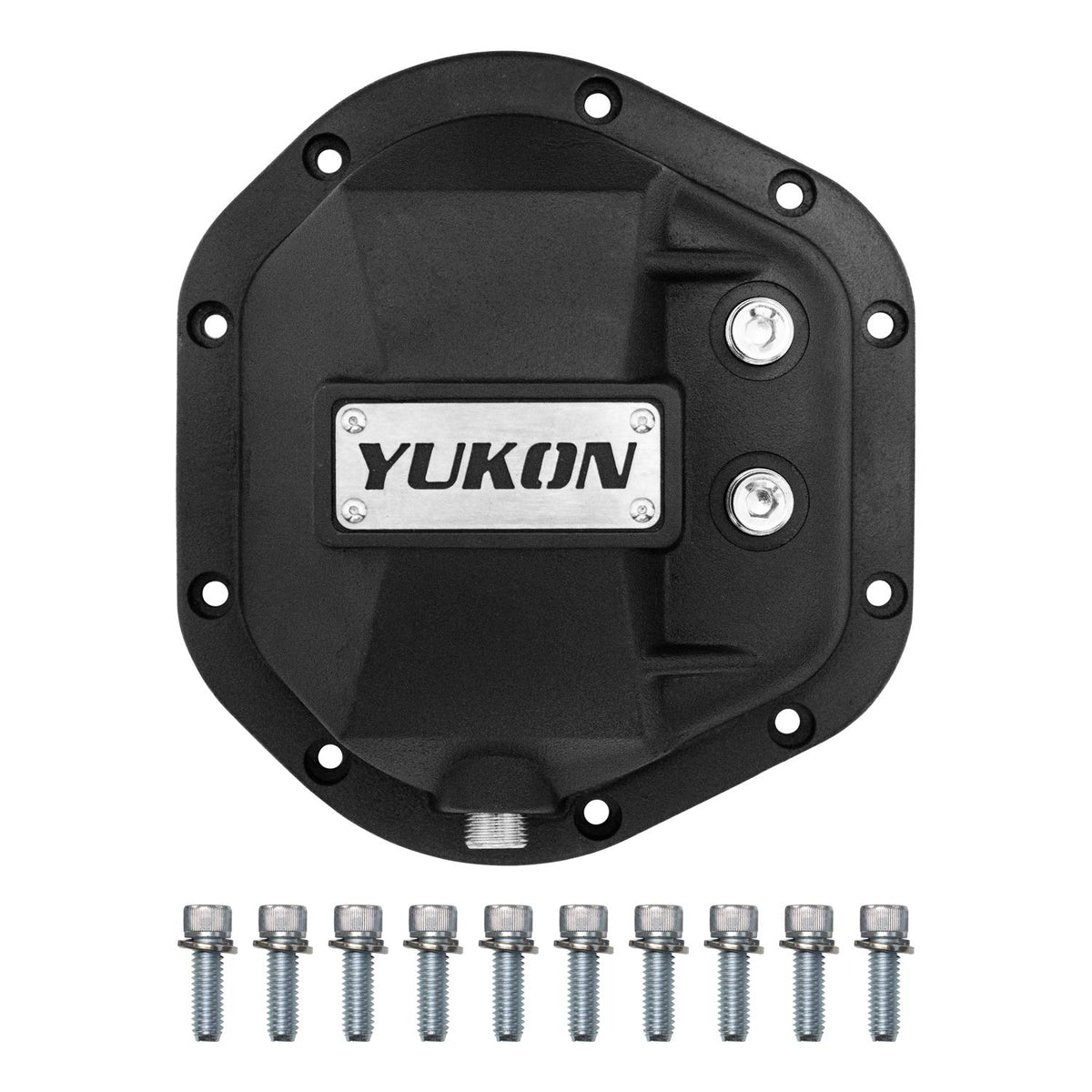 Yukon Hardcore diff cover front view showing bolt pattern and protection benefit