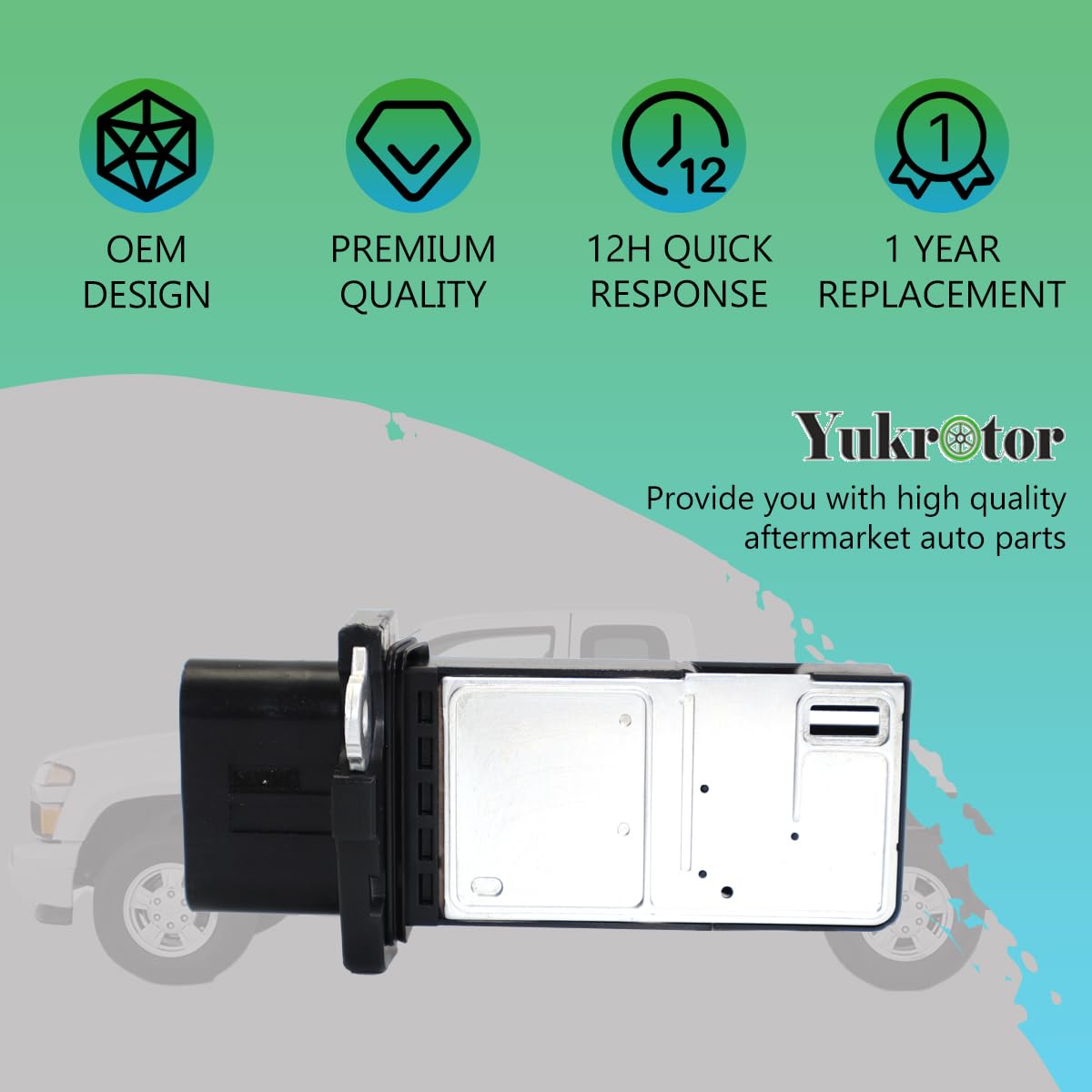 Yukrotor MAF installed in garage setting illustrating straightforward replacement benefit