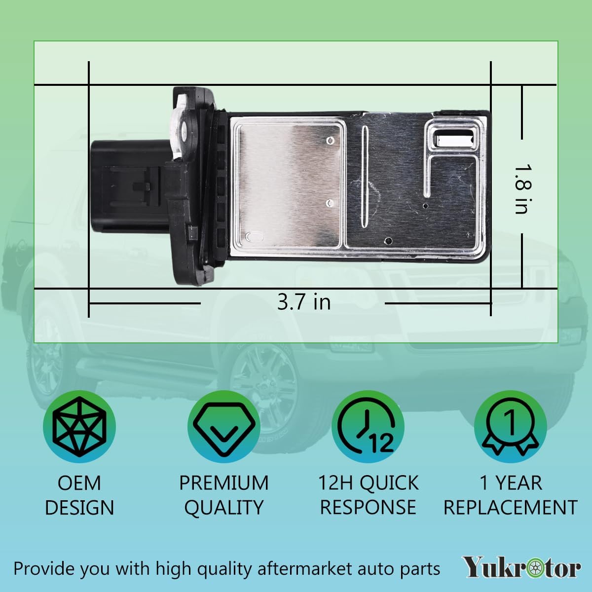 Yukrotor MAF on a workbench illustrating DIY replacement ease