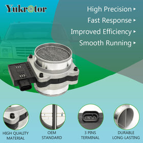 Yukrotor MAF sensor next to ruler for scale showing correct dimensions benefit