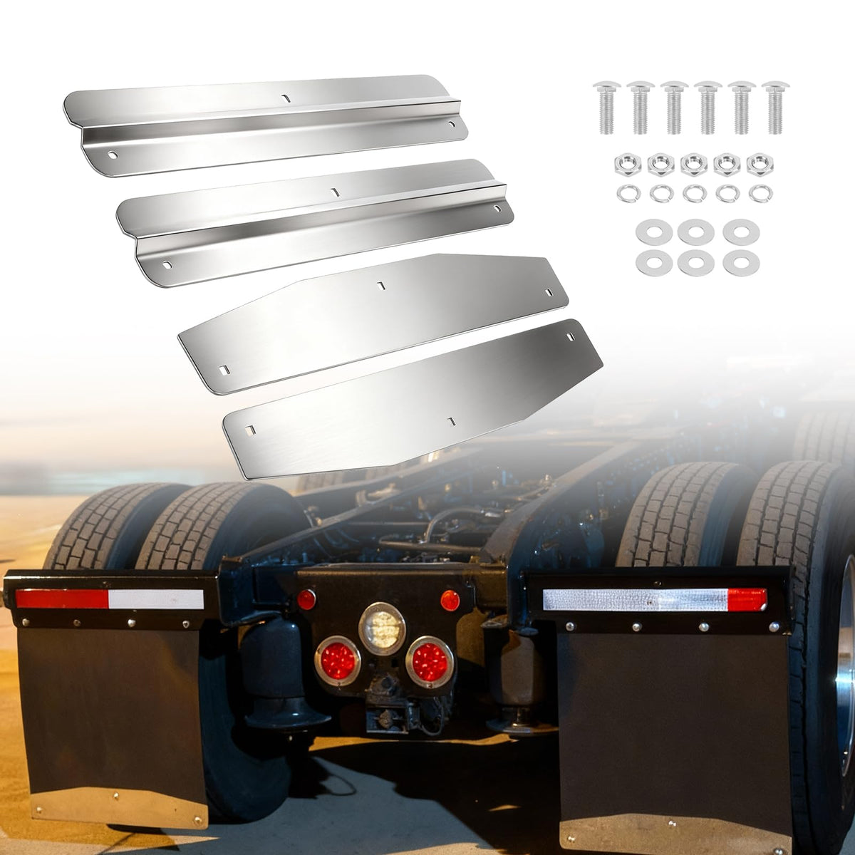 Yuleimy lifestyle rear road shot of truck showing reduced spray and safer visibility