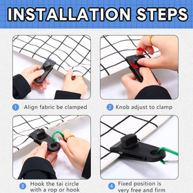 Yulejo clip attached to pool cover demonstrating secure hold and easy installation