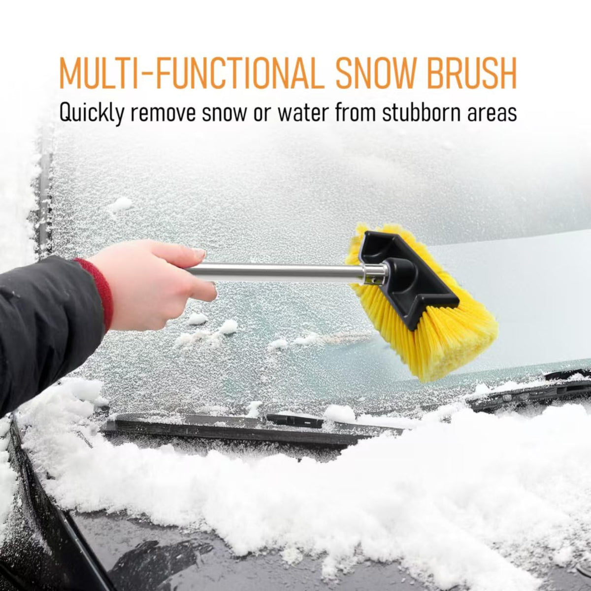 YULOOSI removing snow from car hood quickly while protecting paint