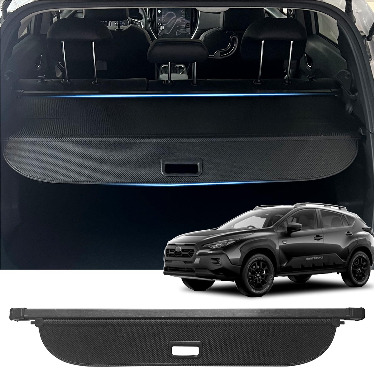 Yumemoo front view installed in Crosstrek showing clean integrated privacy benefit