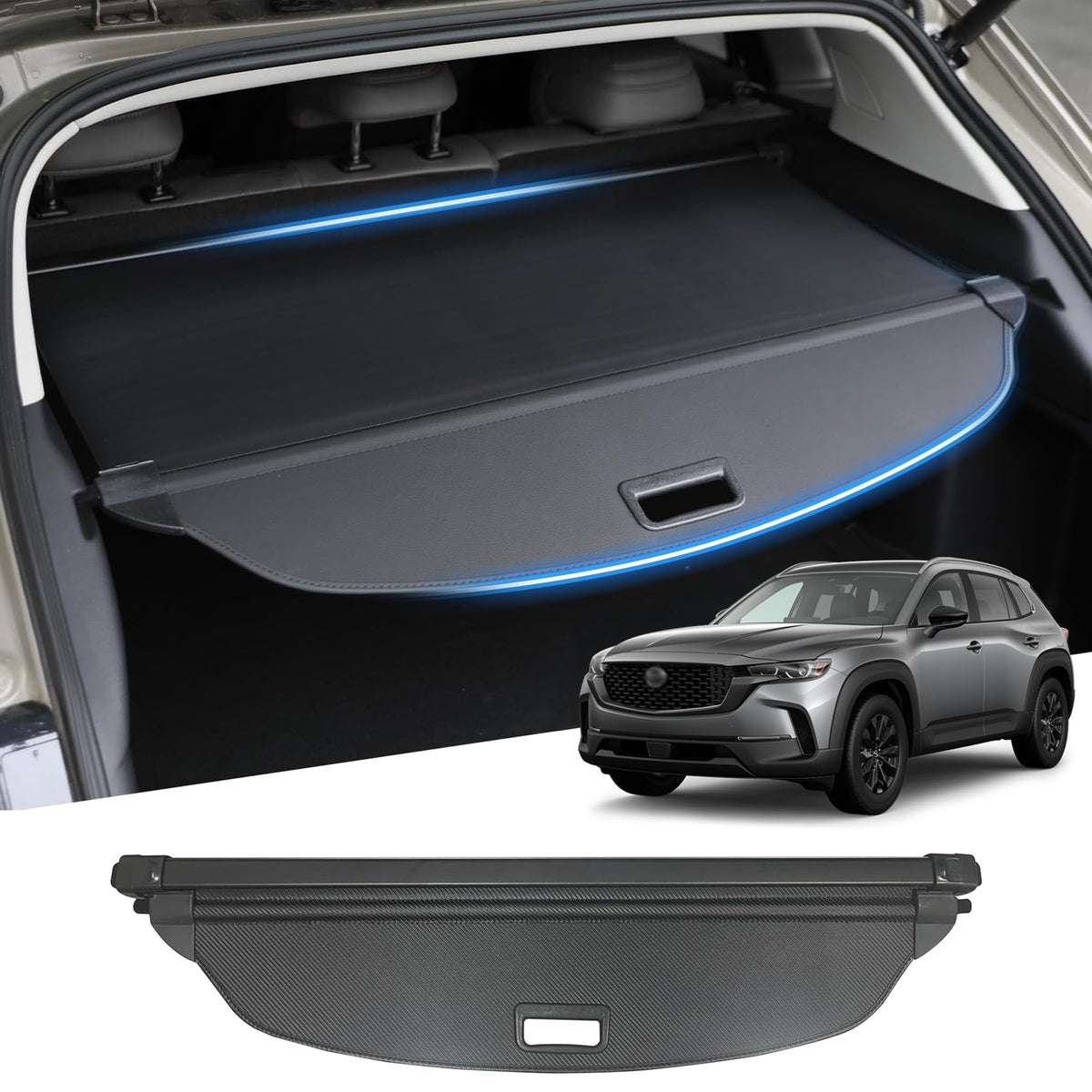 Yumemoo front view installed in CX-50 showing seamless fit and refined look